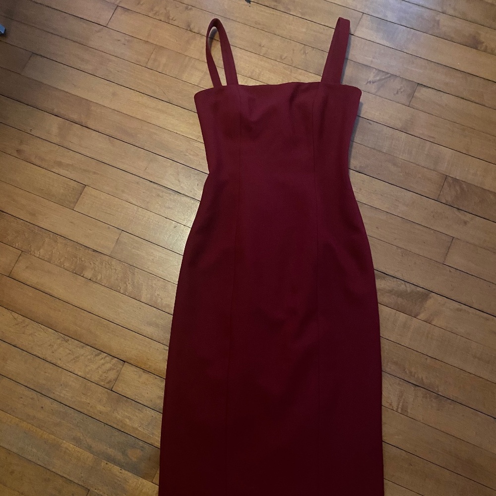 Cinq a Sept burgundy column dress Sz 0 XS